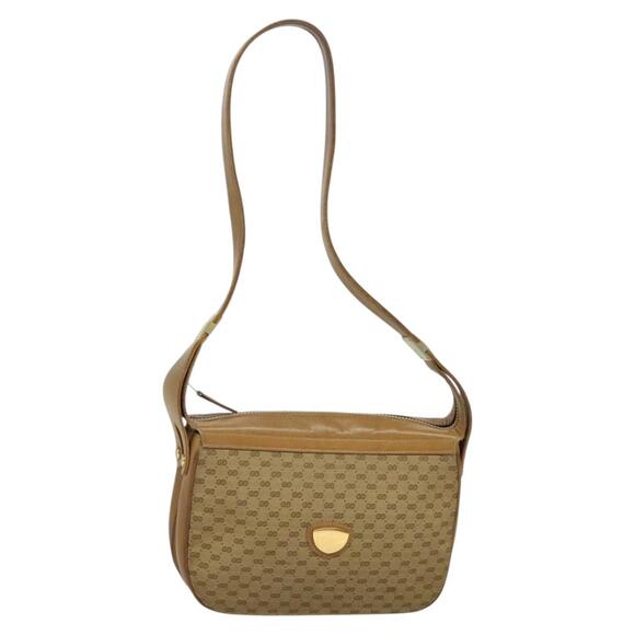 GUCCI Micro GG Canvas Shoulder Bag Beige Gold - Picture 1 of 16